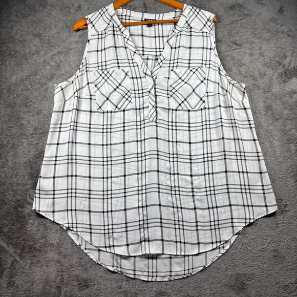 Torrid LOT Sleeveless Tops Tanks Harper Relaxed Fit Plaid Floral Size 2 2X G315 - Picture 2 of 15